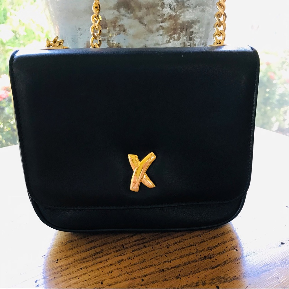 - Paloma Picasso Black Iconic X Leather Crossbody Bag